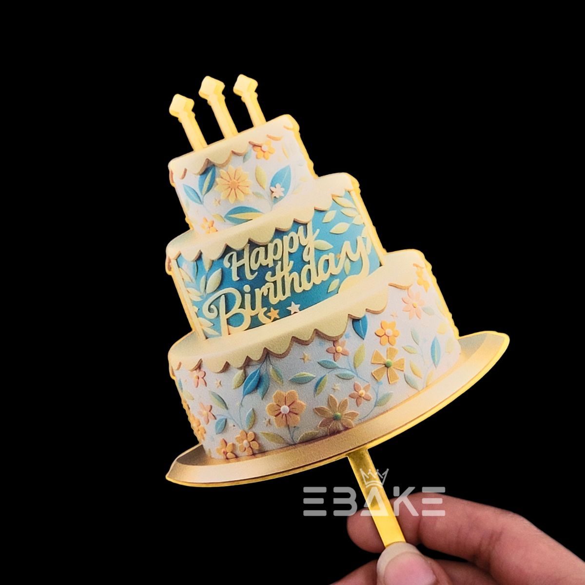 Happy Birthday Graphic Acrylic Cake Topper