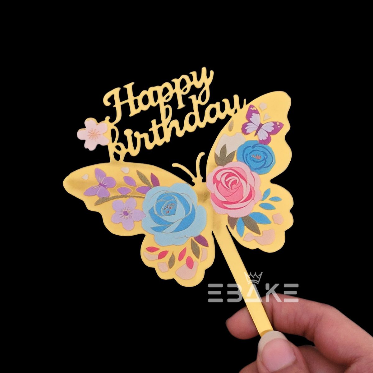 Happy Birthday Graphic Acrylic Cake Topper