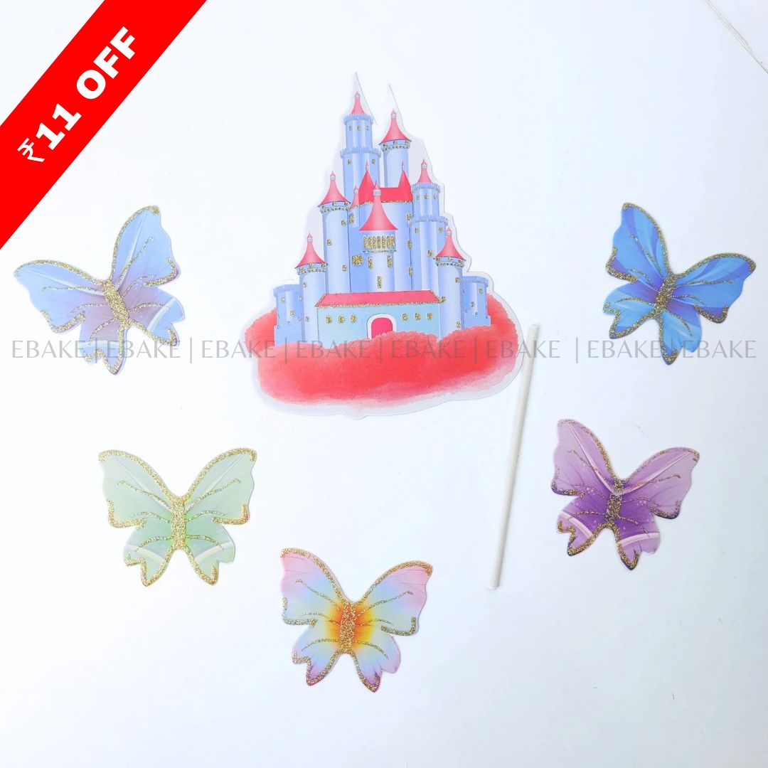 Castle Topper With Paper Butterflies