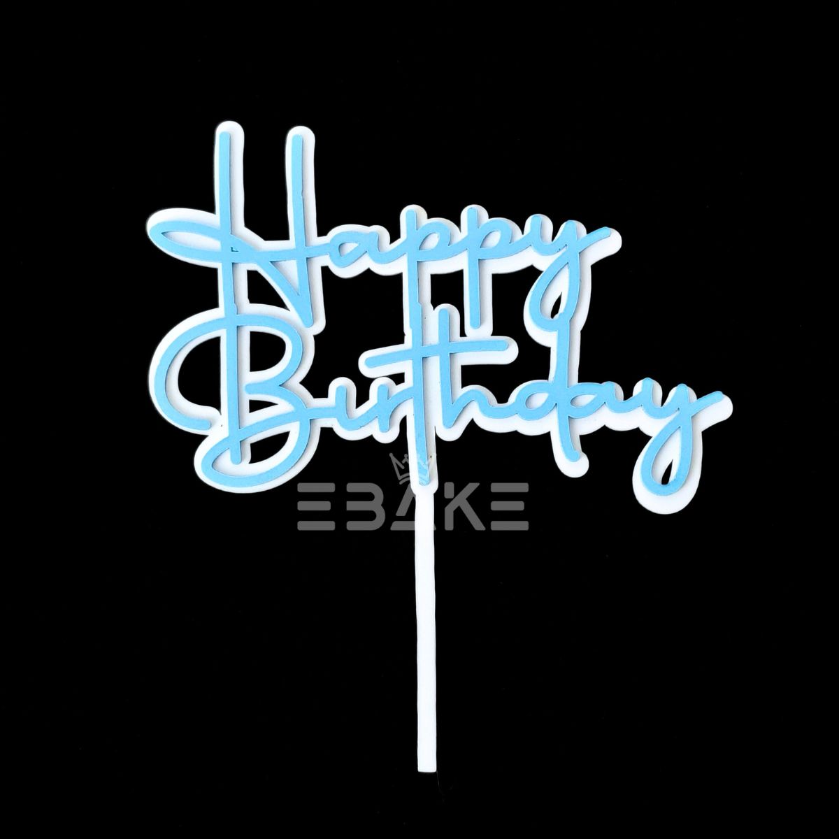 Happy Birthday Double Color Cake Topper