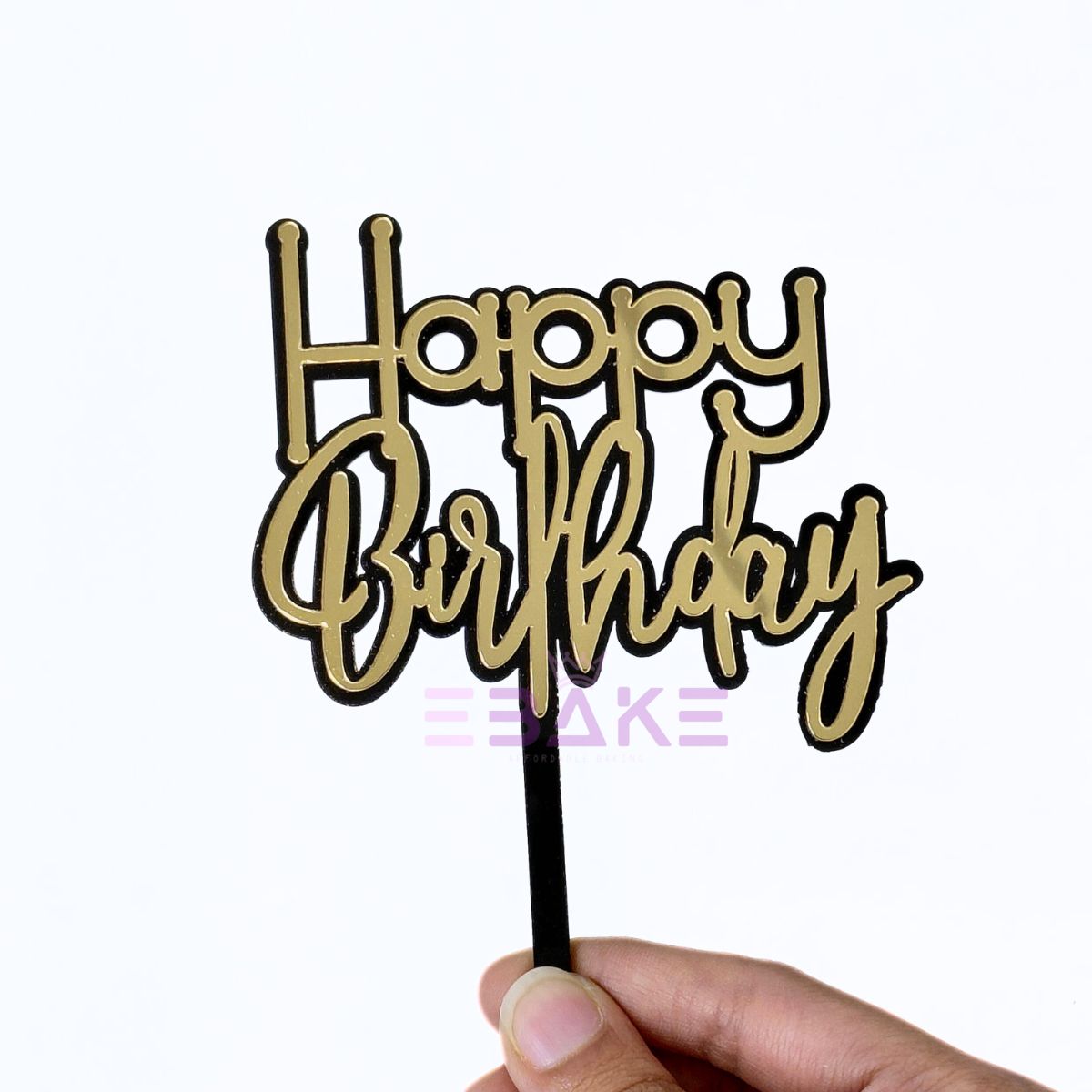 Happy Birthday Double Color Cake Topper