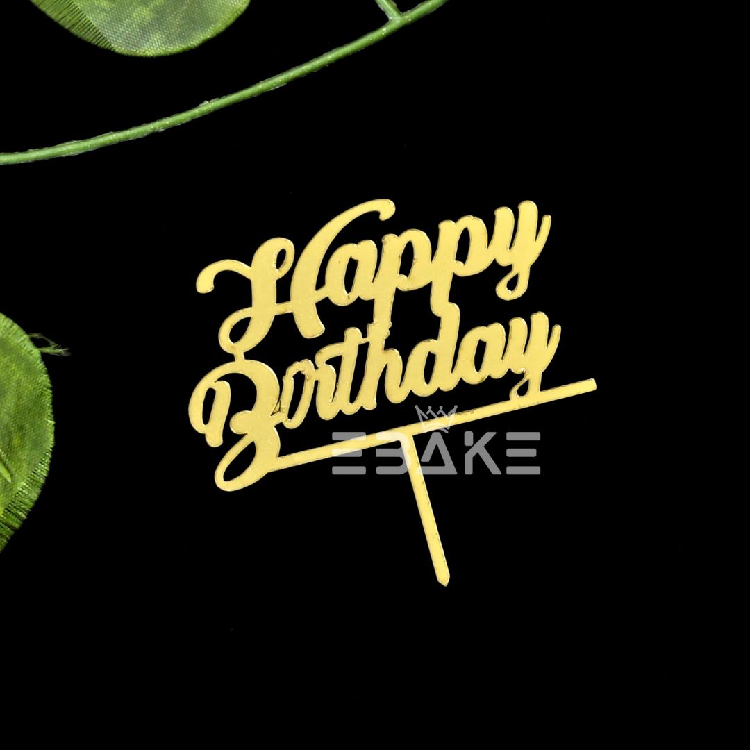 Happy Birthday Mini Topper Golden