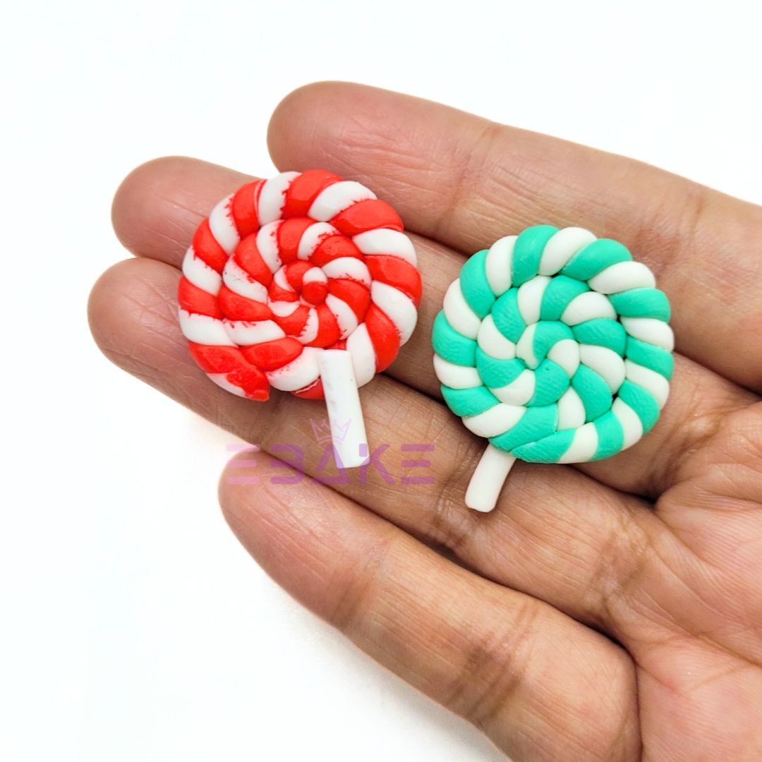 2 pcs Lollipop Cake Topper Non Edible - Small (Type 3) Assorted Colors