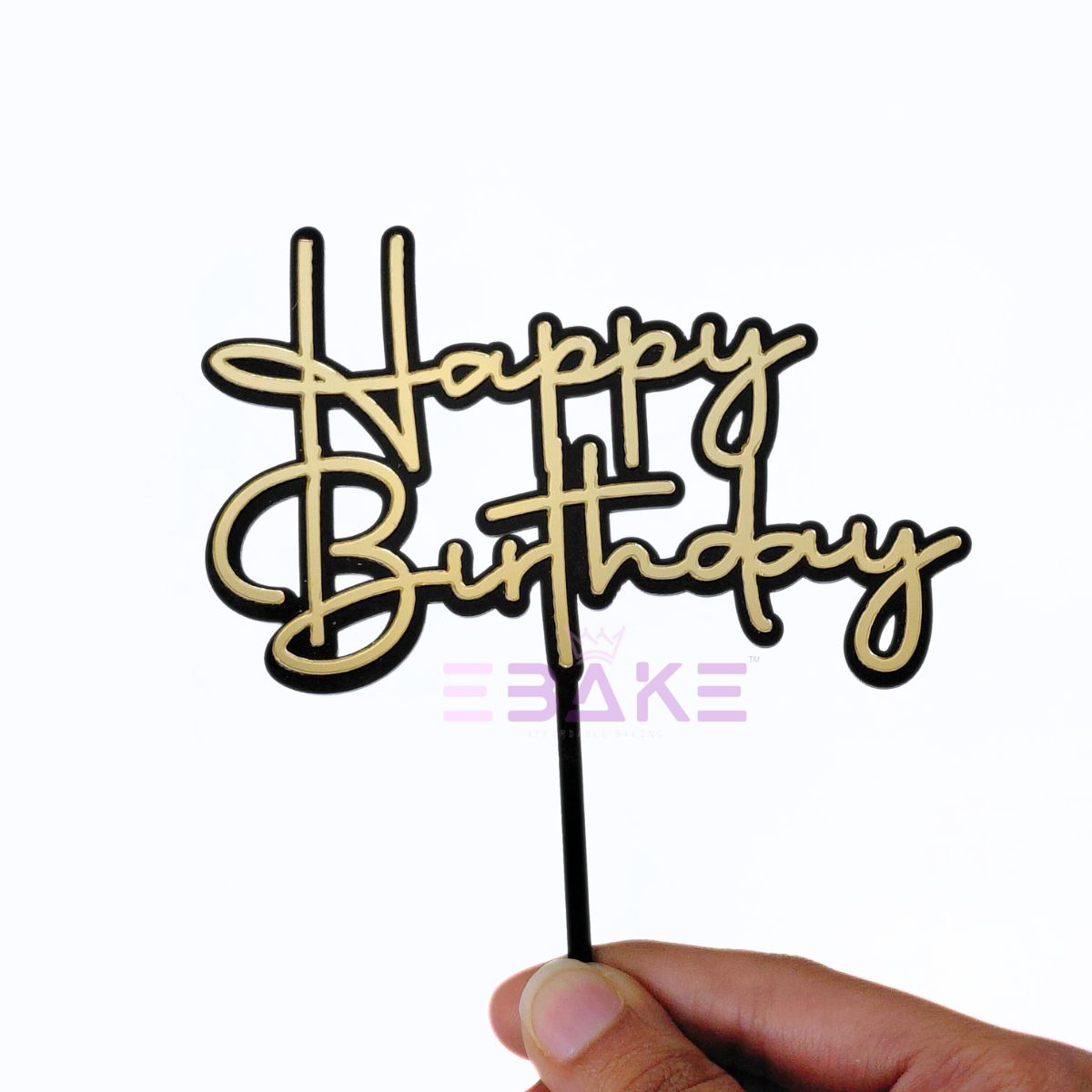 Happy Birthday Double Color Cake Topper