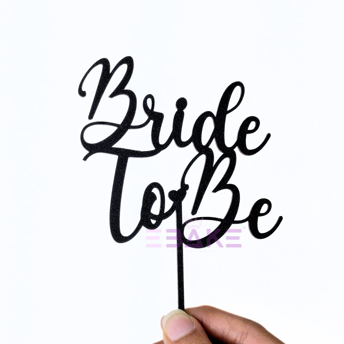 Bride To Be Cake Topper Black Shimmer