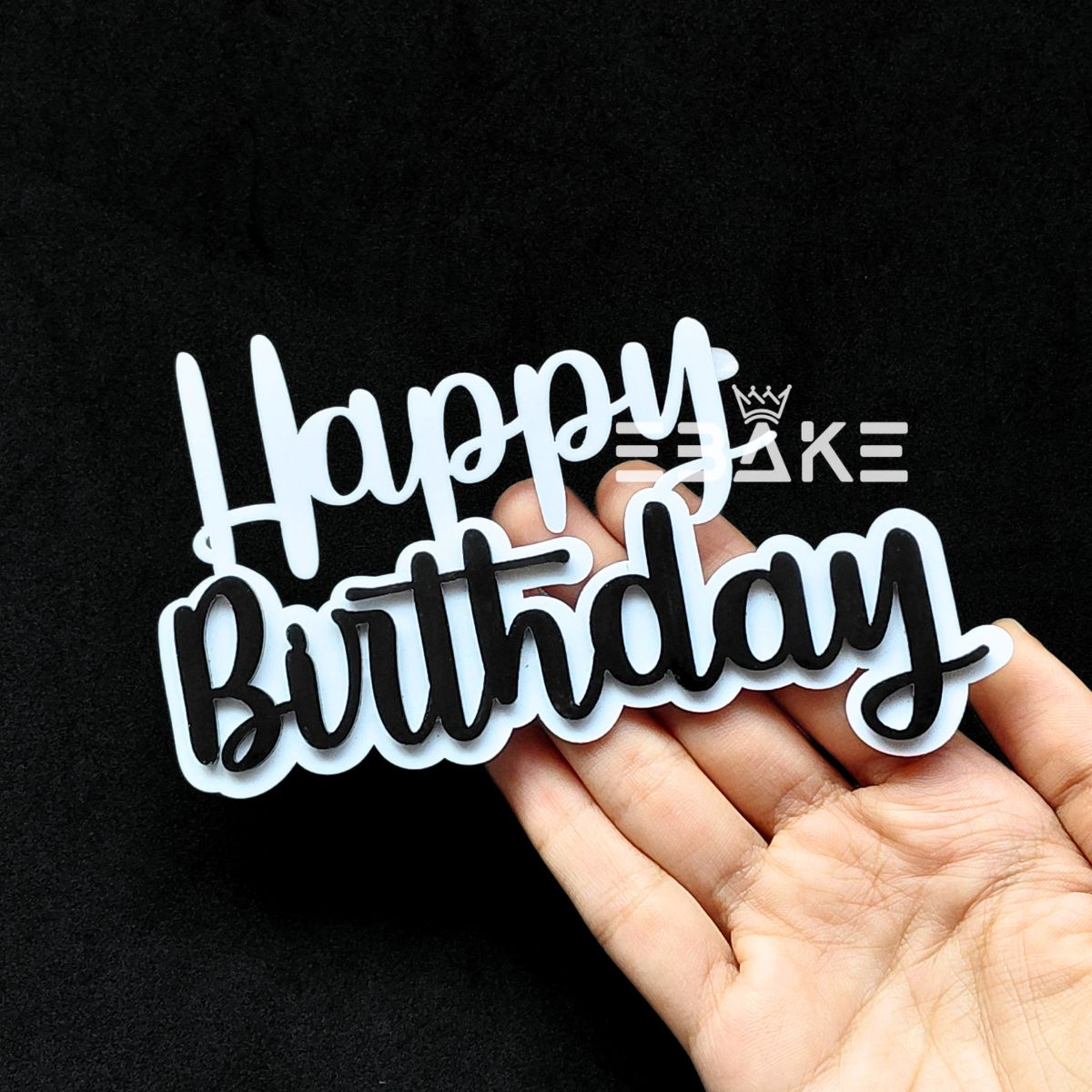 Double Colour Happy Birthday Cutout/Charm