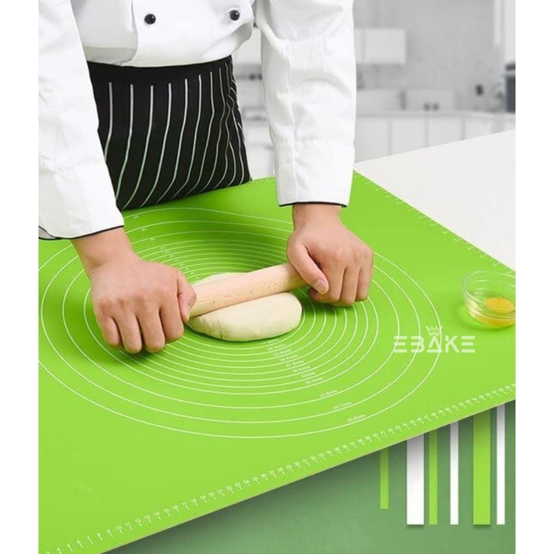Green Silicone Non Stick Multipurpose Baking Mat for Kneading & Fondant Rolling