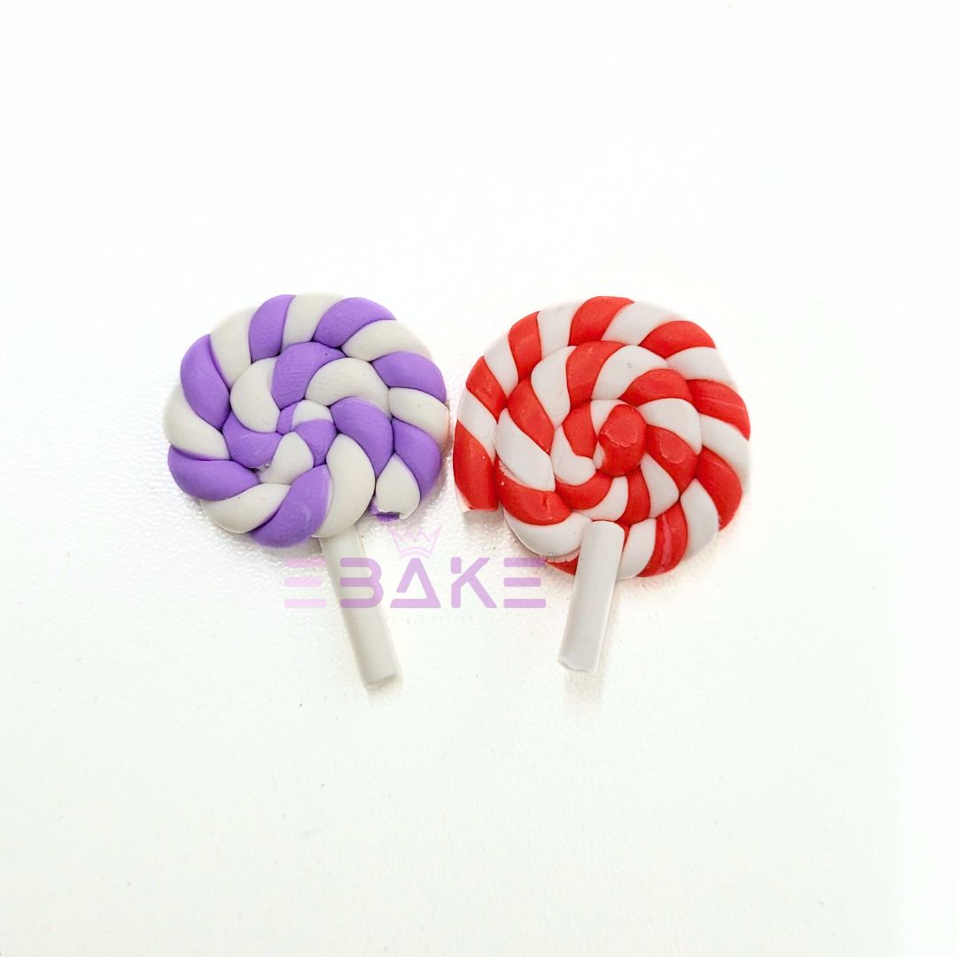 2 pcs Lollipop Cake Topper Non Edible - Small (Type 3) Assorted Colors