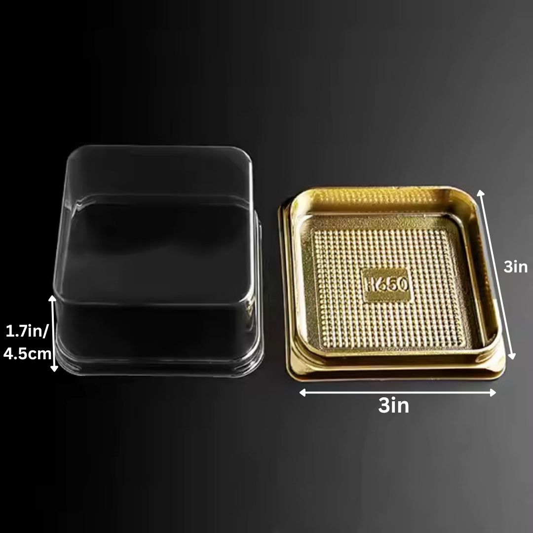 Mini Cake Box/Square Pastry Box With Transparent Lid (Set of 5) 3*3 Inches Medium