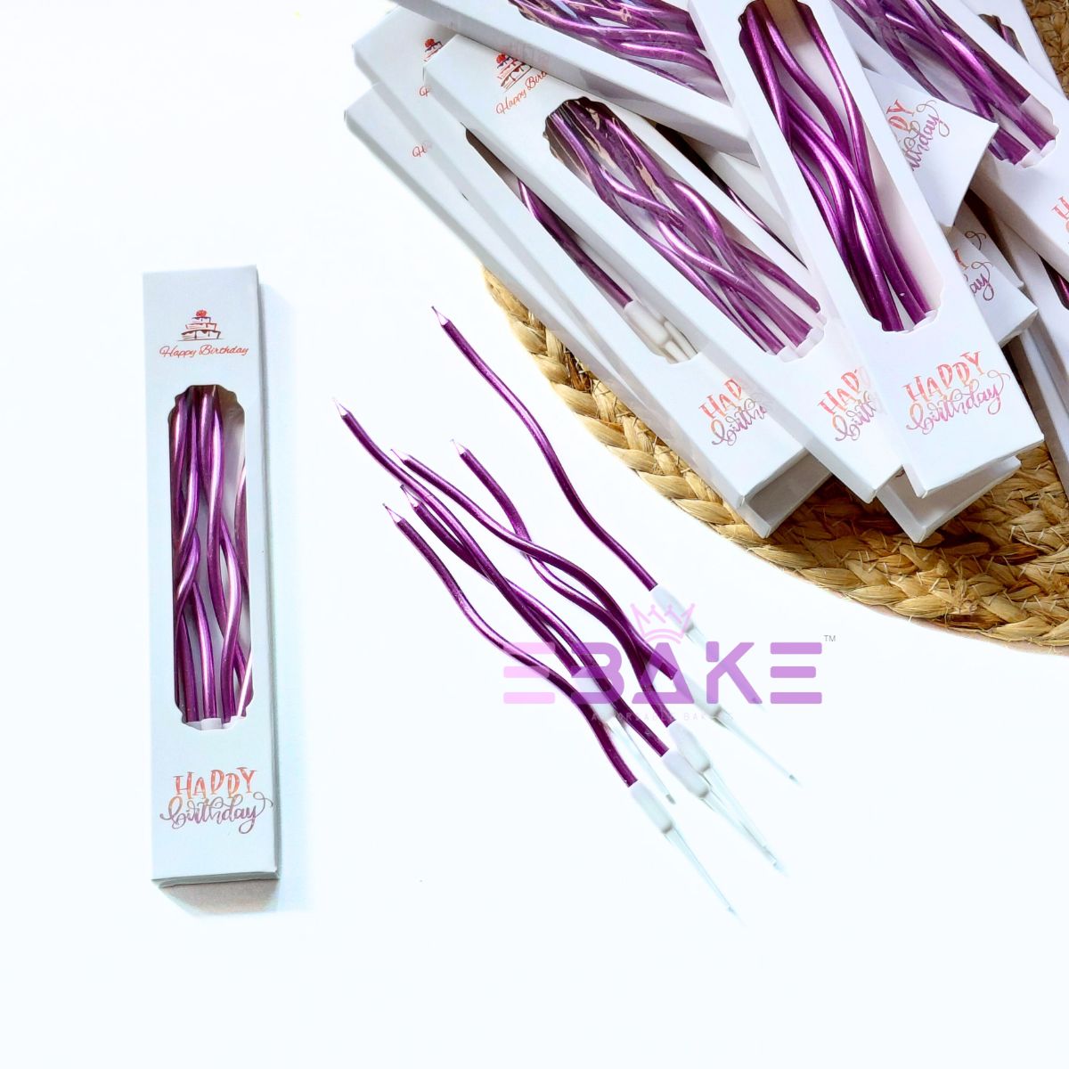 Pink Metallic Swirl Candle (Full Box) 50 Pieces