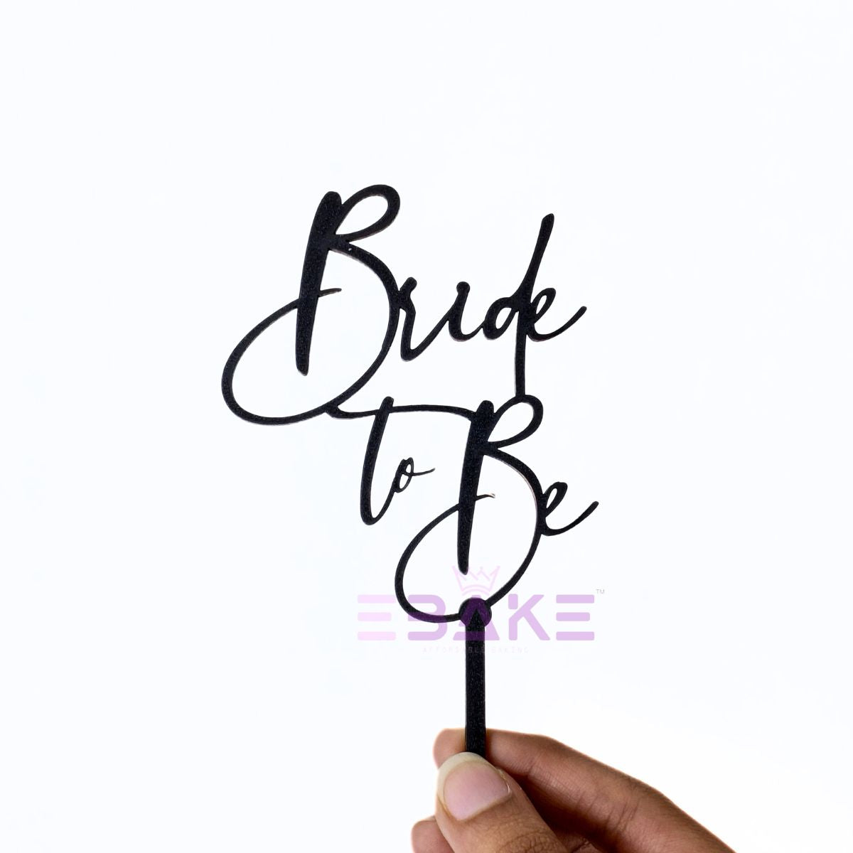 Bride To Be Cake Topper Black Shimmer