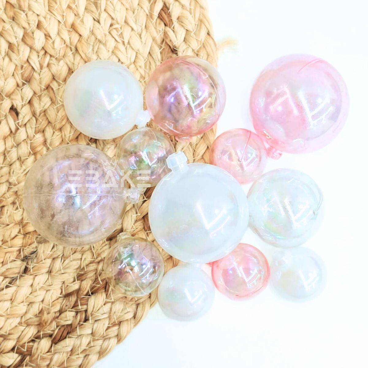 Transparent FauxBalls Mixed Colours - Pink, White & Clear (Set of 12 Pieces)