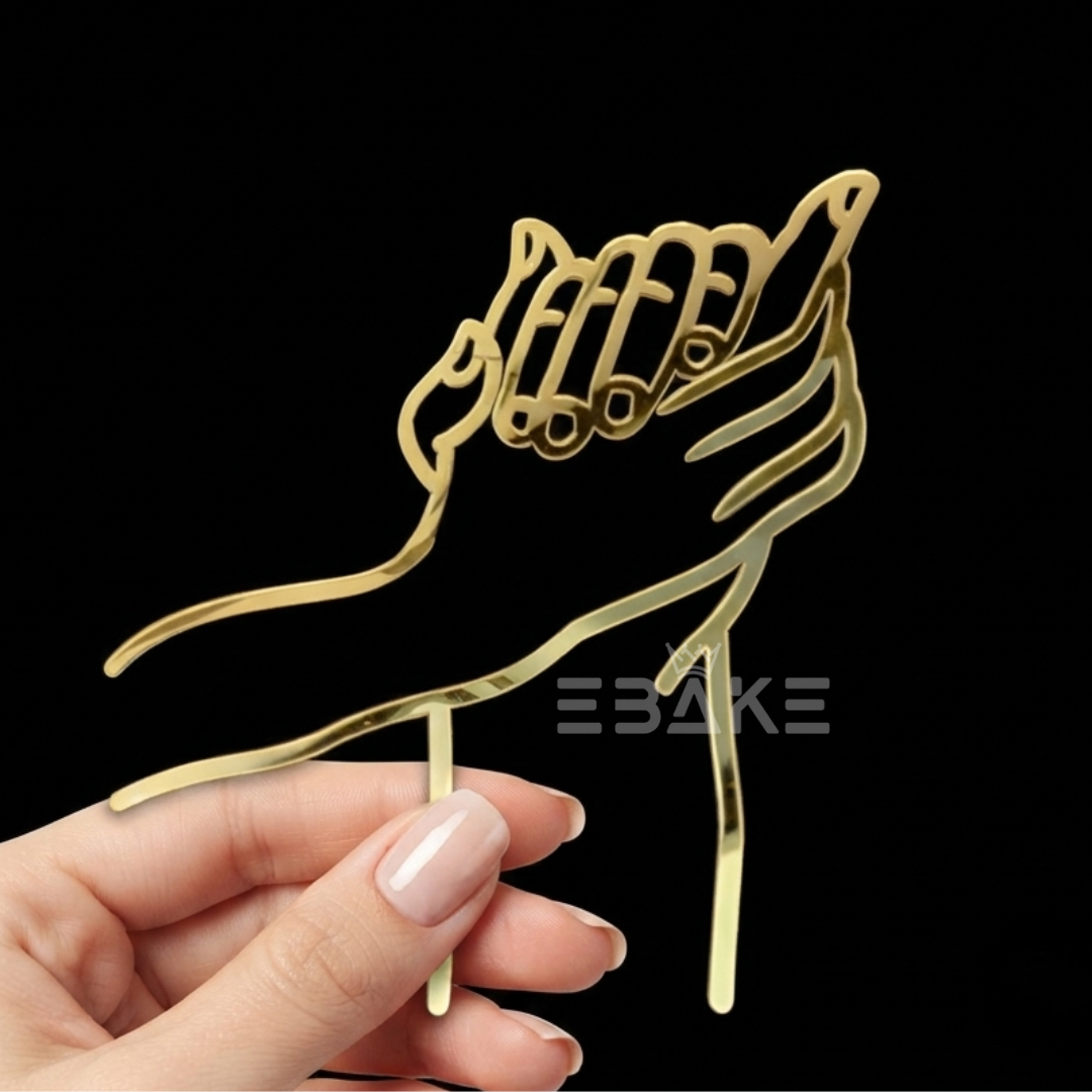 Hands Line Art Cake Topper