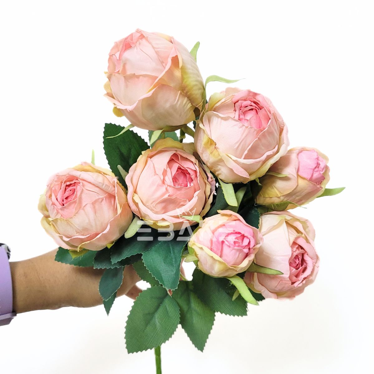 A1546 Premium Dried Finish Rose Bunch (Shaded Light Pink)