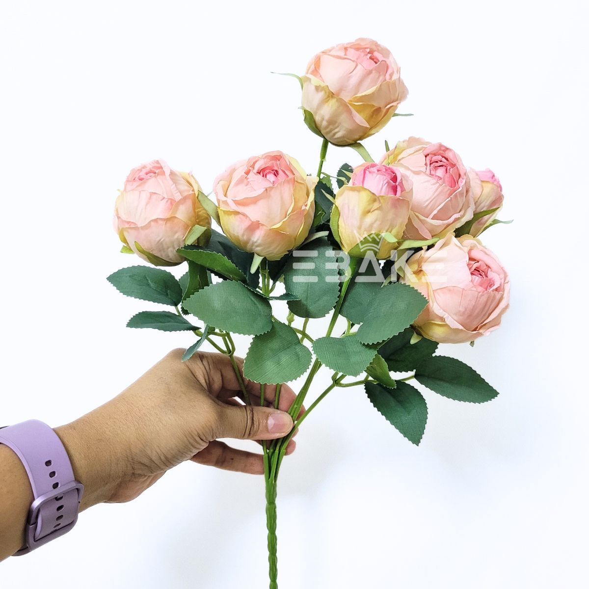 A1546 Premium Dried Finish Rose Bunch (Shaded Light Pink)