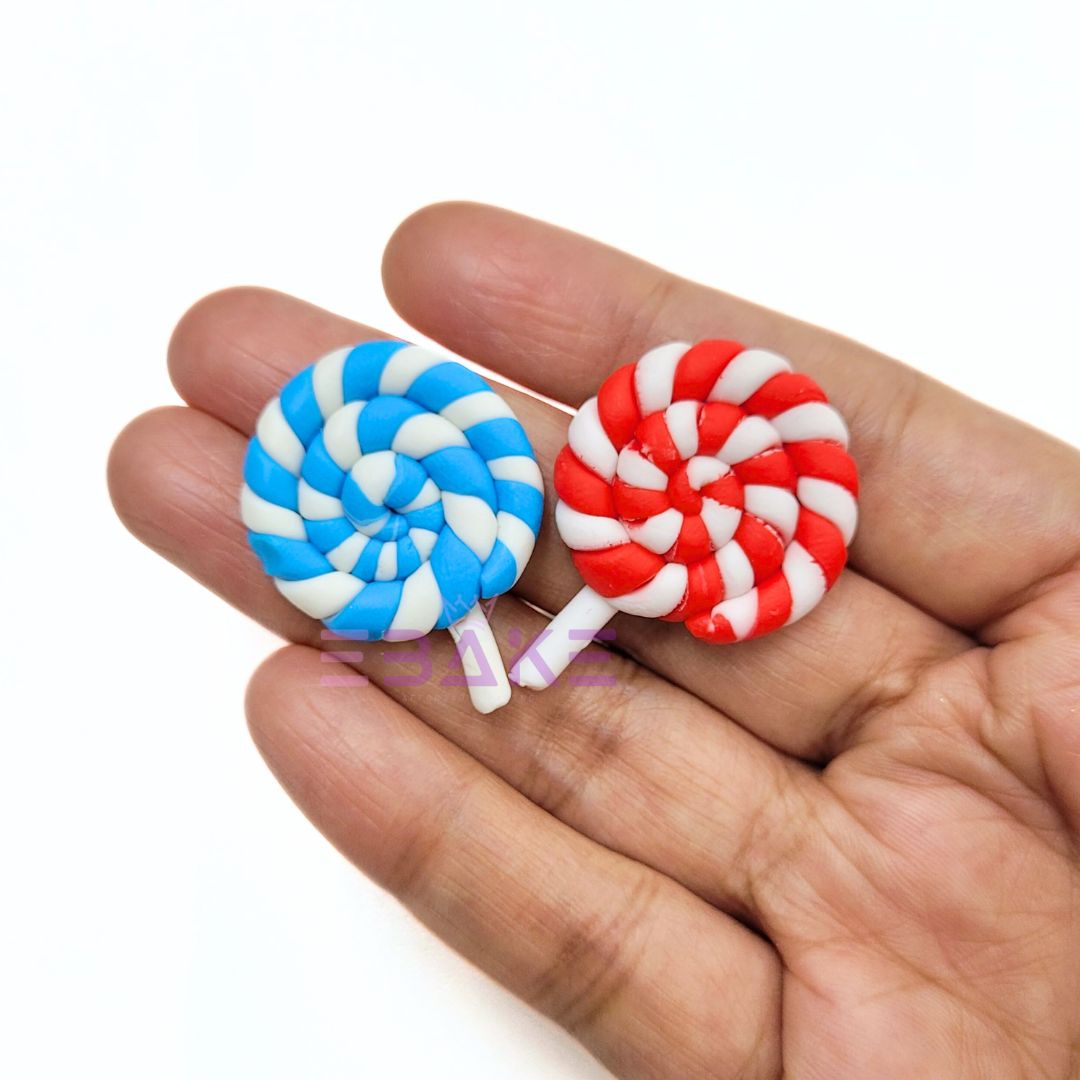 2 pcs Lollipop Cake Topper Non Edible - Small (Type 3) Assorted Colors