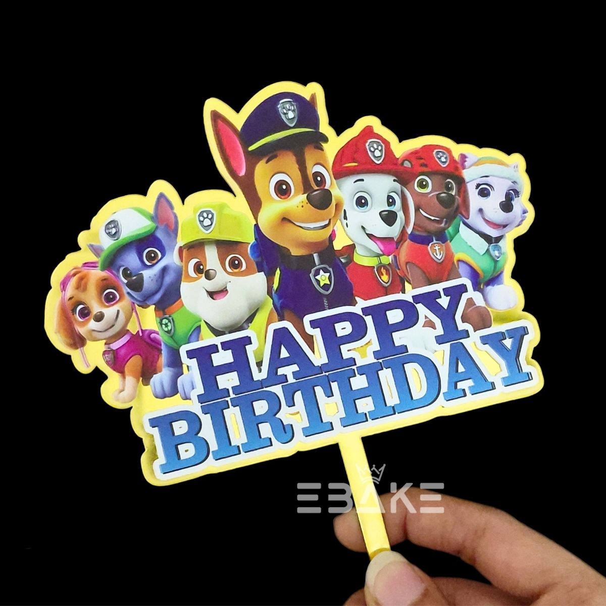 Paw Petrol Printed Acrylic Cake Topper