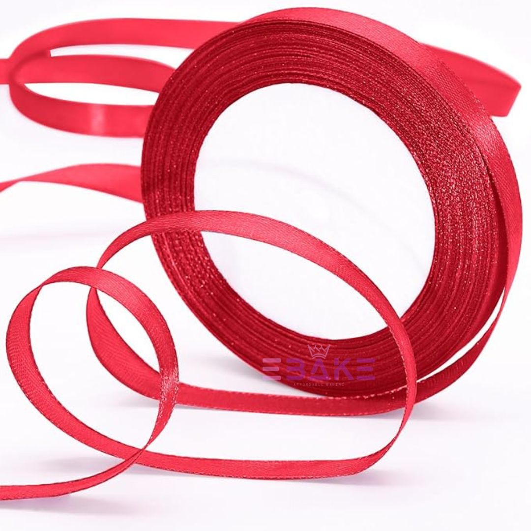 Dark Red Satin Ribbon 0.25 Inch
