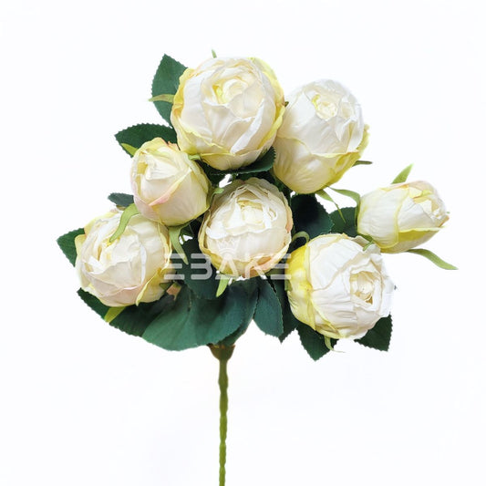 A1548 Premium Dried Finish Rose Bunch (Off-White)