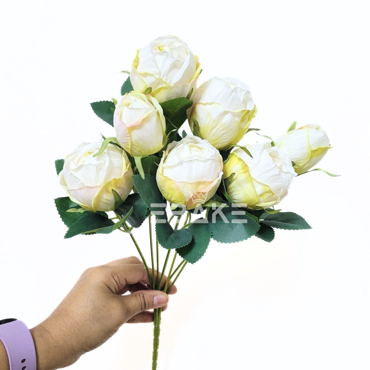 A1548 Premium Dried Finish Rose Bunch (Off-White)