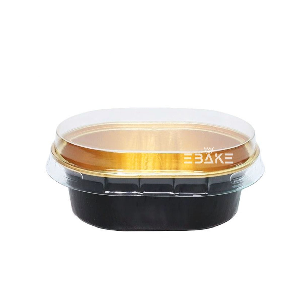 Mini Oval Aluminium Foil Baking Cup With Lid (Black)