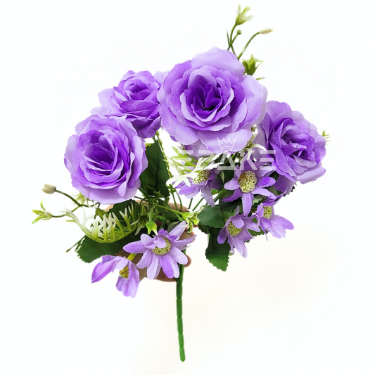 A1552 Purple Rose Bunch (4 Roses With Fillers)
