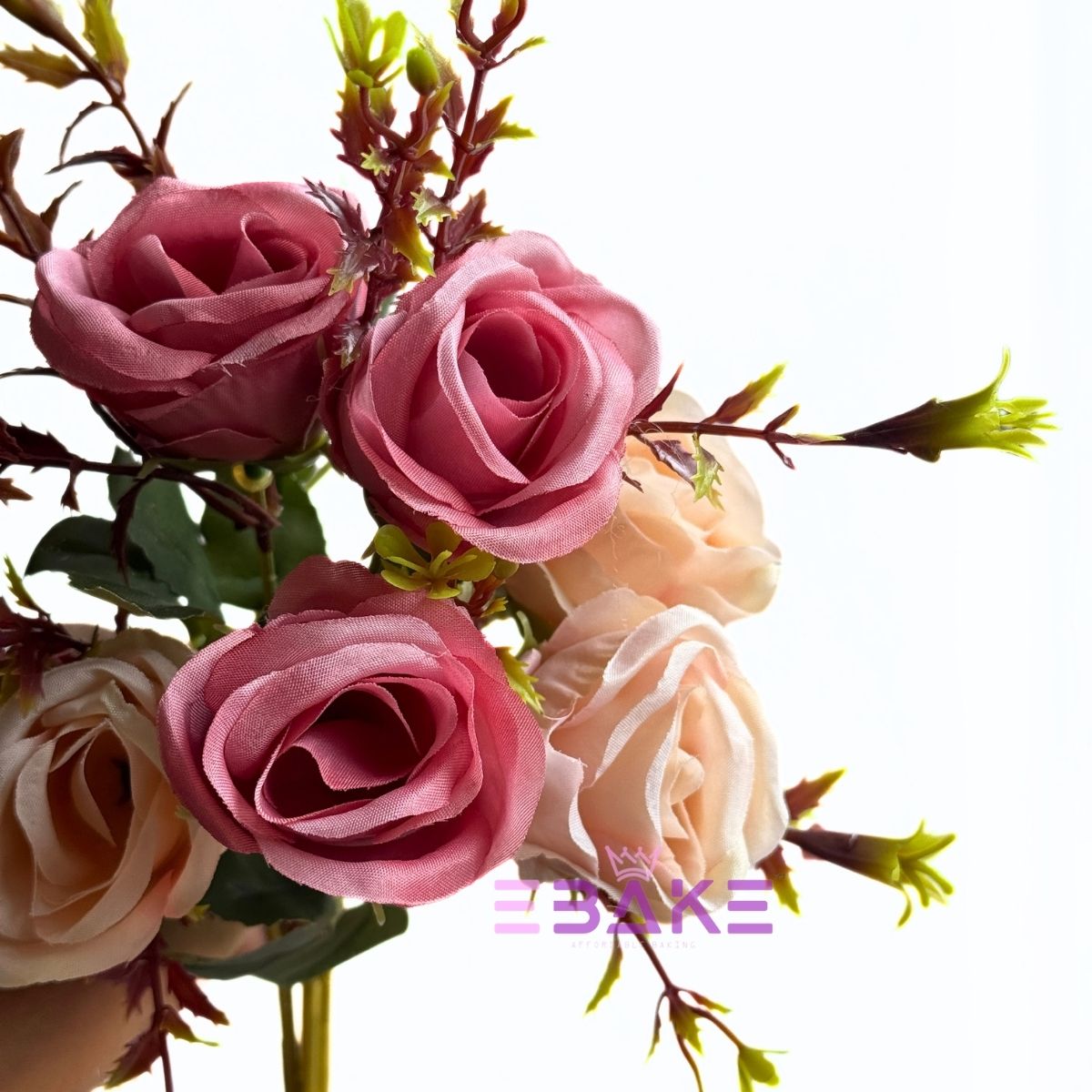 A1944 Mauve Pink & Cream Rose Bunch With Fillers (6 Roses & Fillers)
