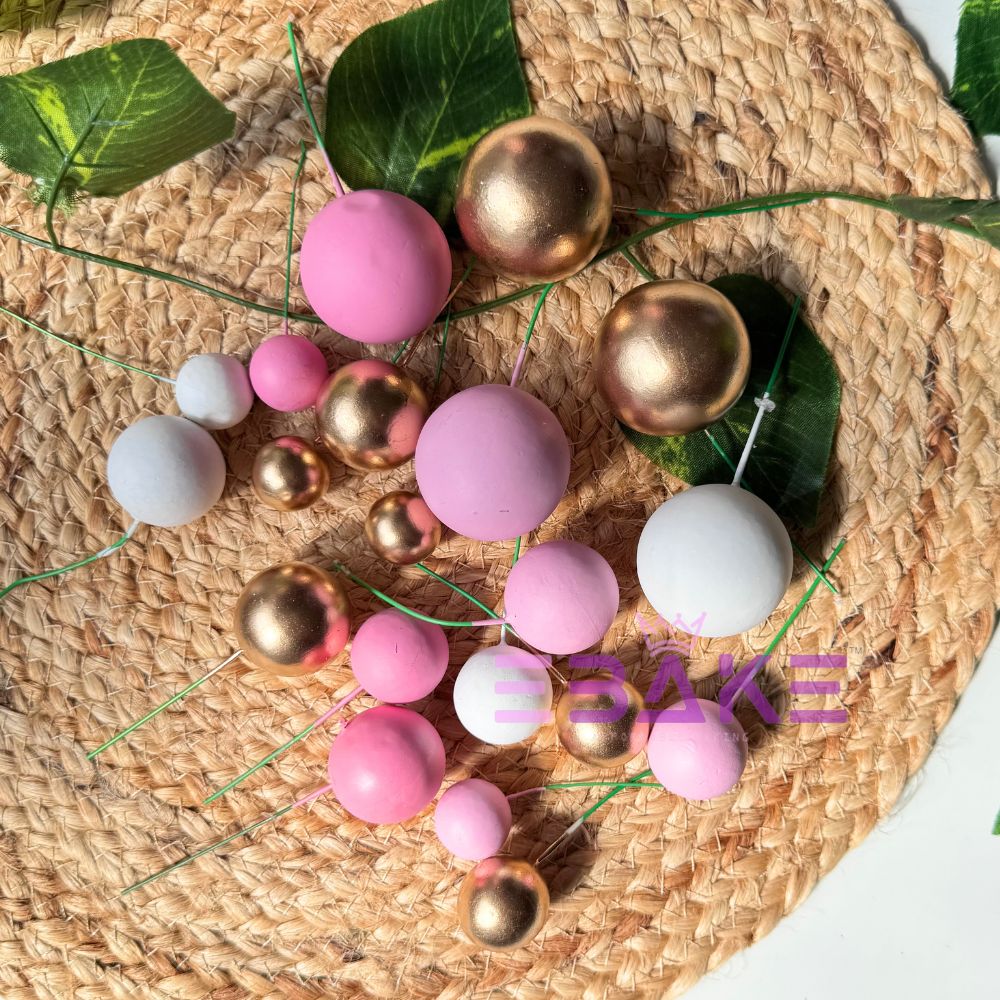Pink Mix Faux Balls- Set Of 20 Pieces