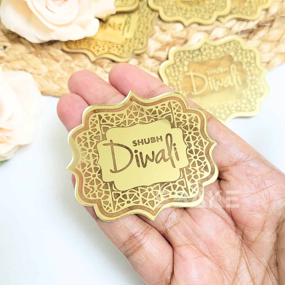 Shubh Diwali 3 Inch Acrylic Coins