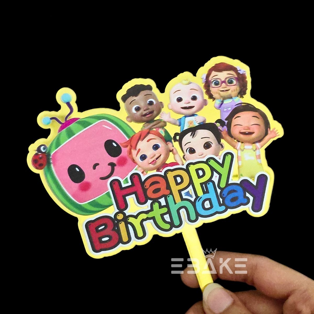 Cocomelon Printed Acrylic Cake Topper