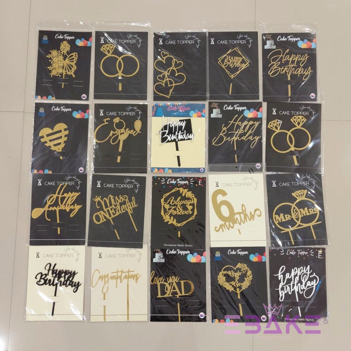 SALE! Assorted Cake toppers 5 Inches 20 pieces - EBSL155