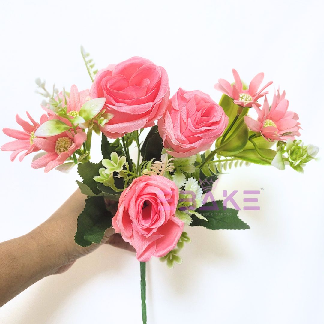 A1447 Pink Rose Bunch (3 Roses With Fillers)