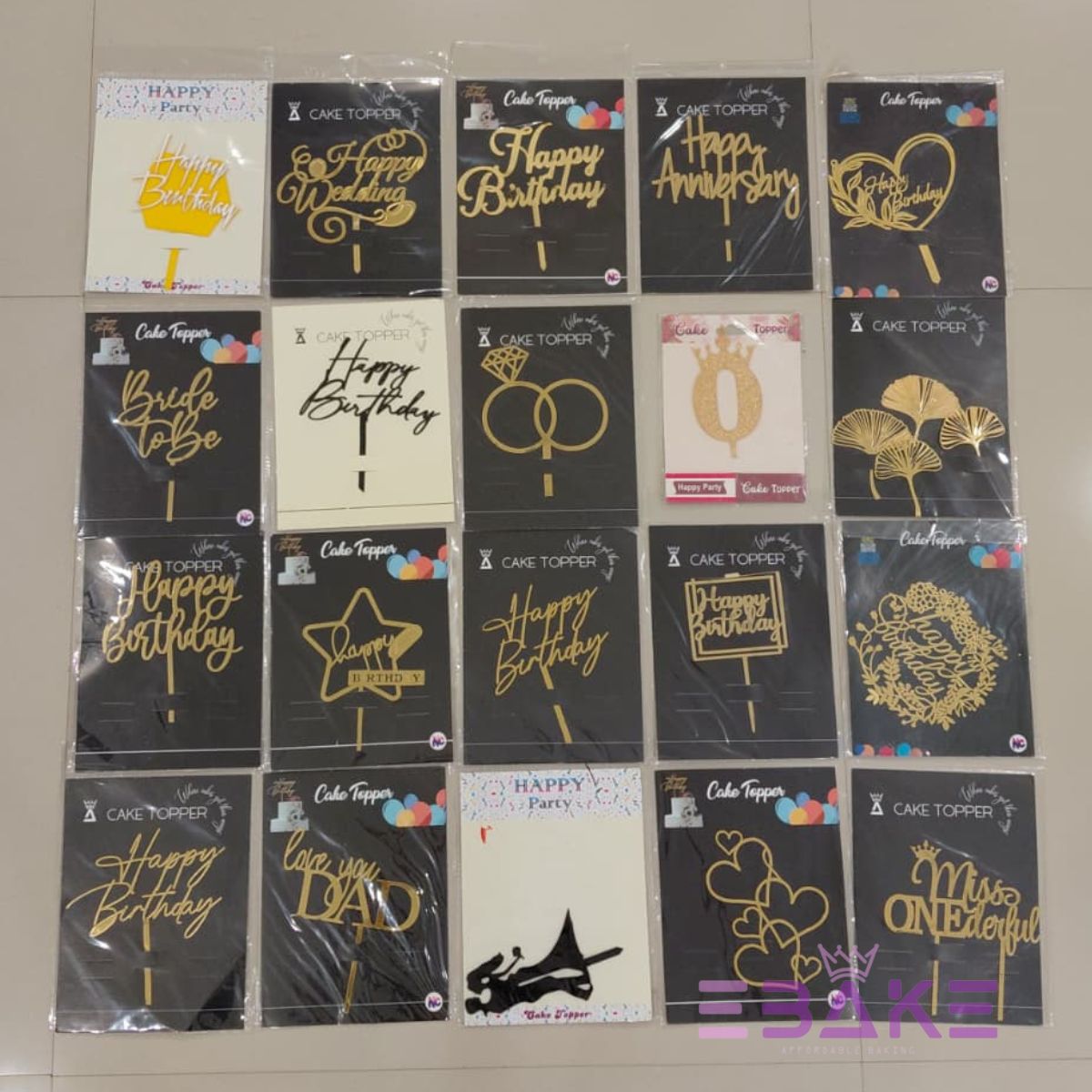 SALE! Assorted Cake toppers 5 Inches 20 pieces - EBSL159