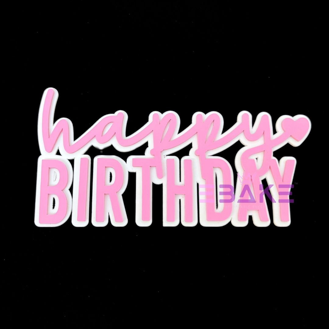 Double Colour Happy Birthday Cutout/Charm