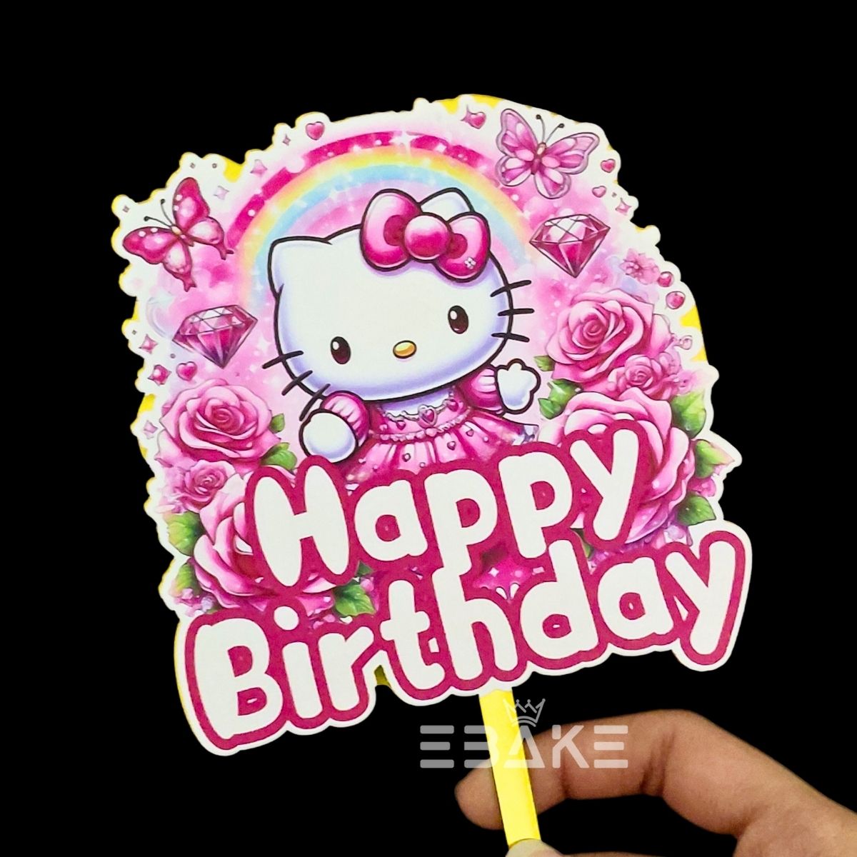 Hello Kitty Printed Acrylic Cake Topper