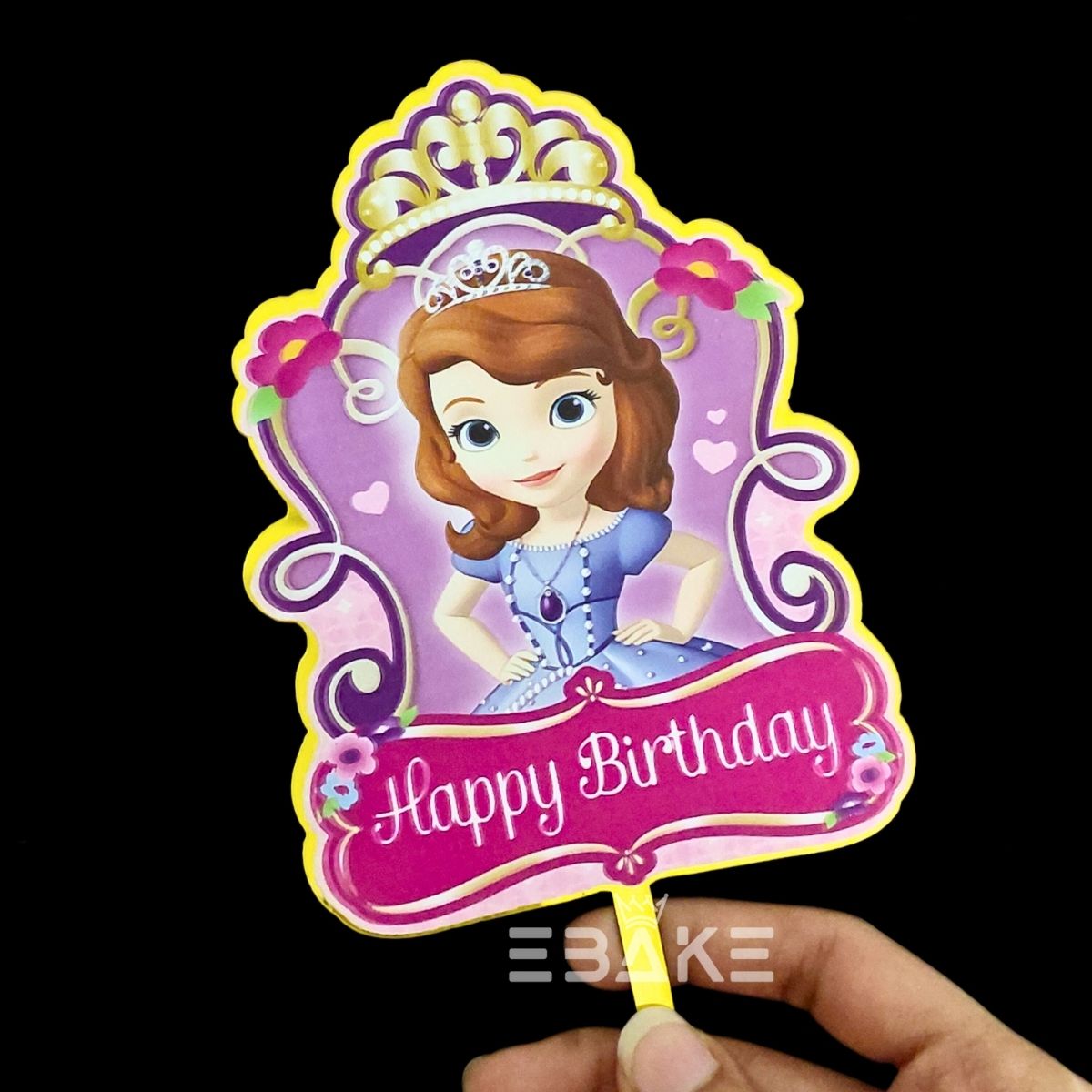 Sofia Printed Acrylic Cake Topper