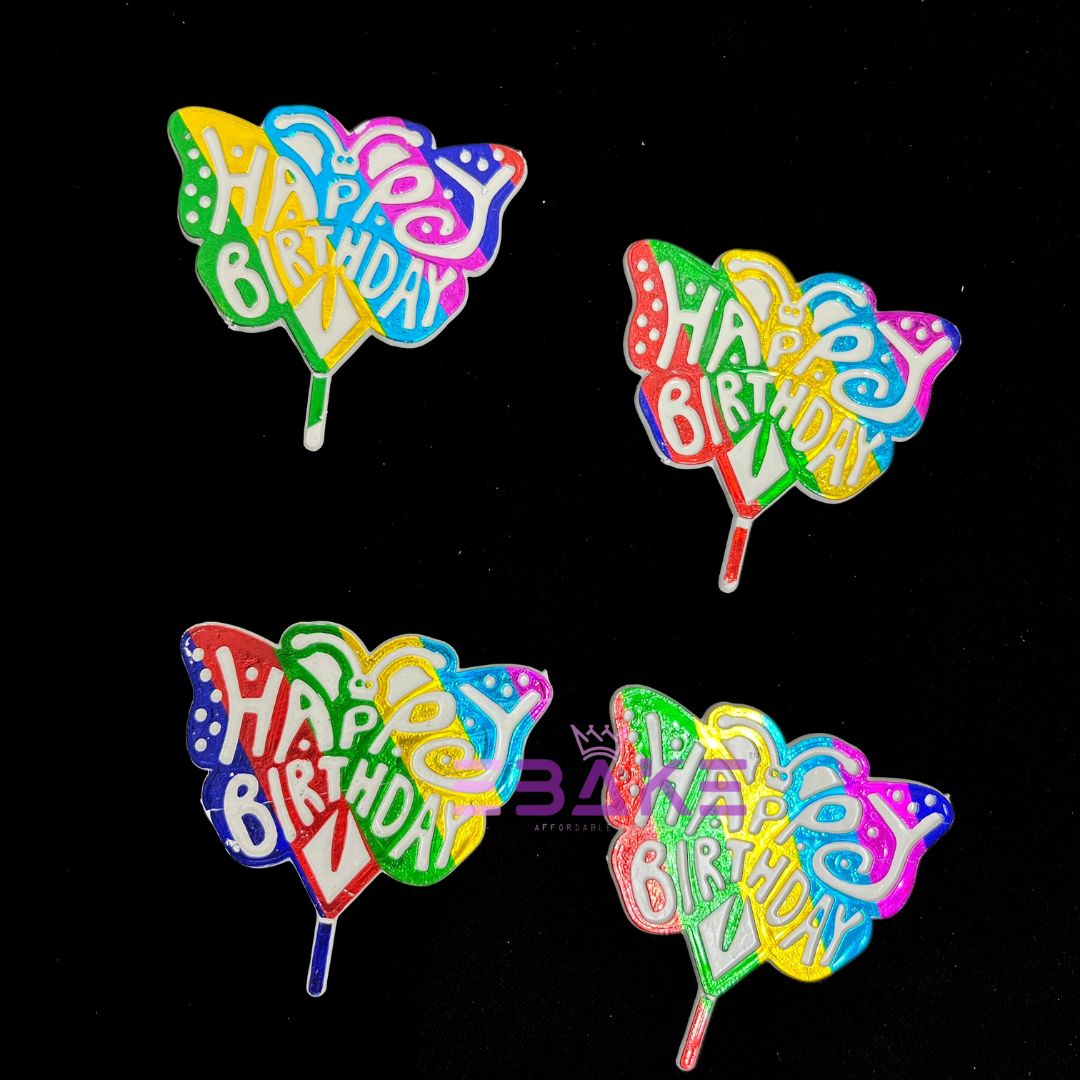 Happy Birthday Mini Topper Plastic (Set of 10 pieces)