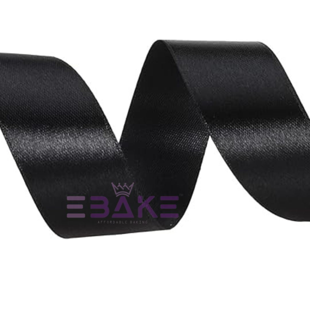 Black Satin Ribbon 1 Inch (Single Piece)