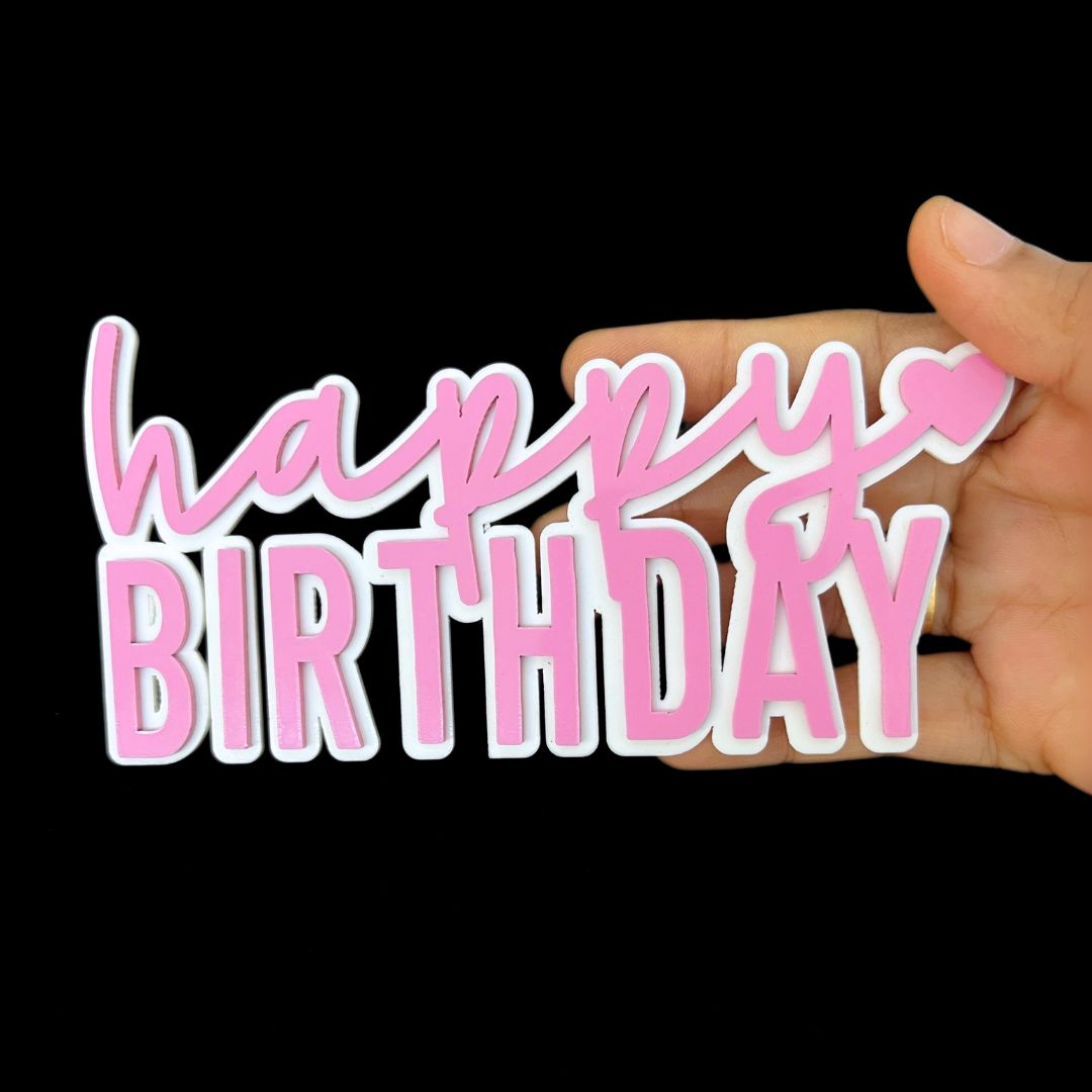 Double Colour Happy Birthday Cutout/Charm