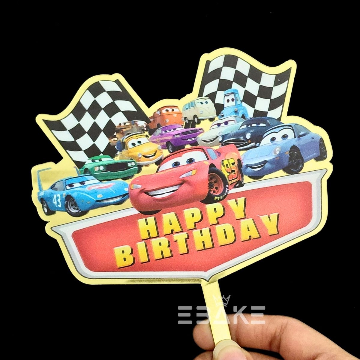 Cars Printed Acrylic Cake Topper
