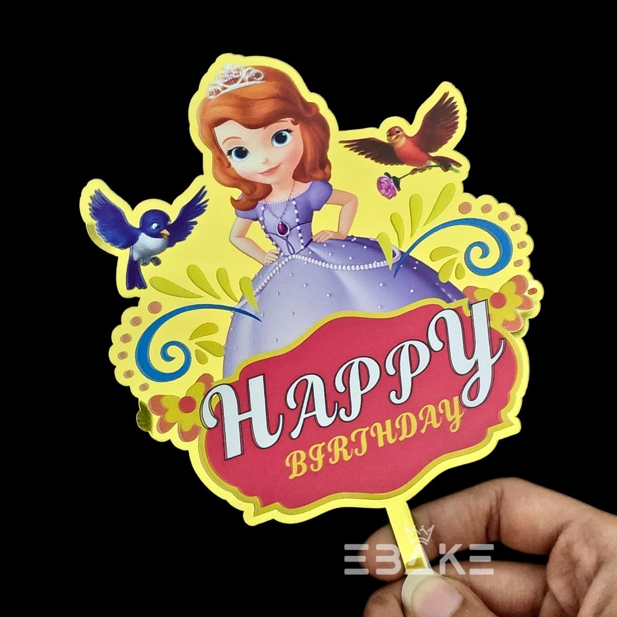 Sofia Printed Acrylic Cake Topper