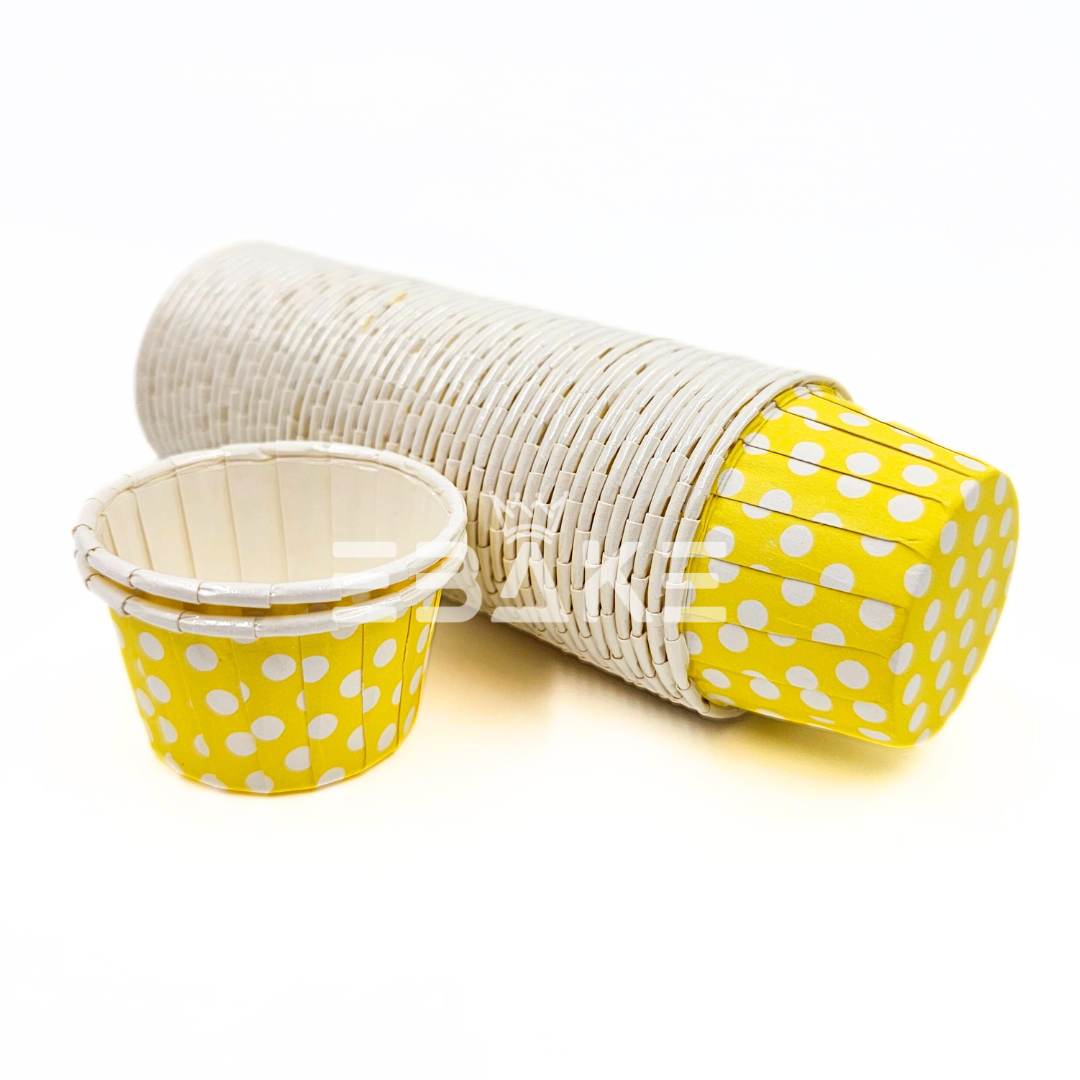 Mini Rolled Rim Muffin Cup / Cupcake Liners - Yellow A535 (Set of 50 pieces)