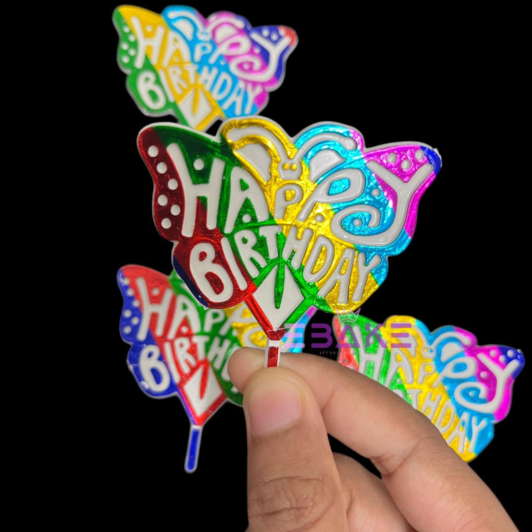 Happy Birthday Mini Topper Plastic (Set of 10 pieces)