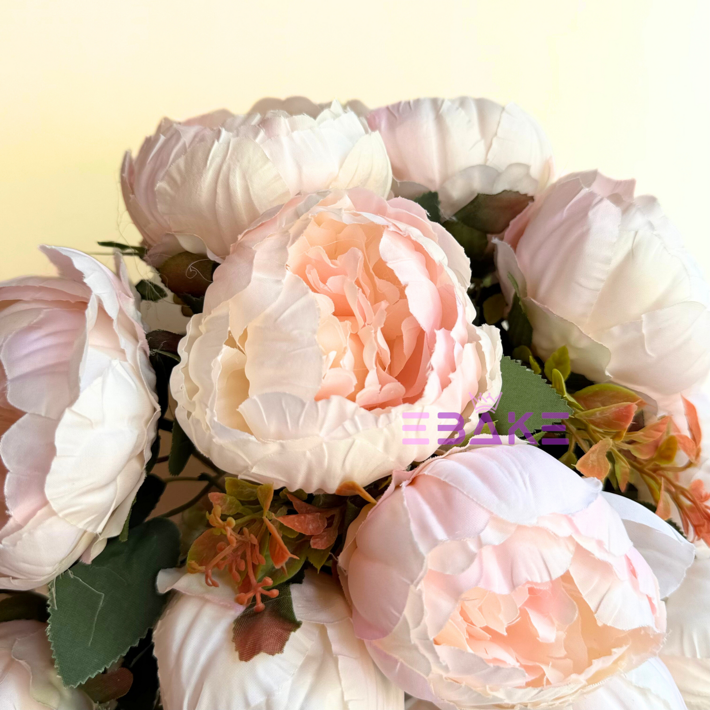 A1459 Premium Jumbo Peony Bunch (12 Peonies With Fillers) Light Pink