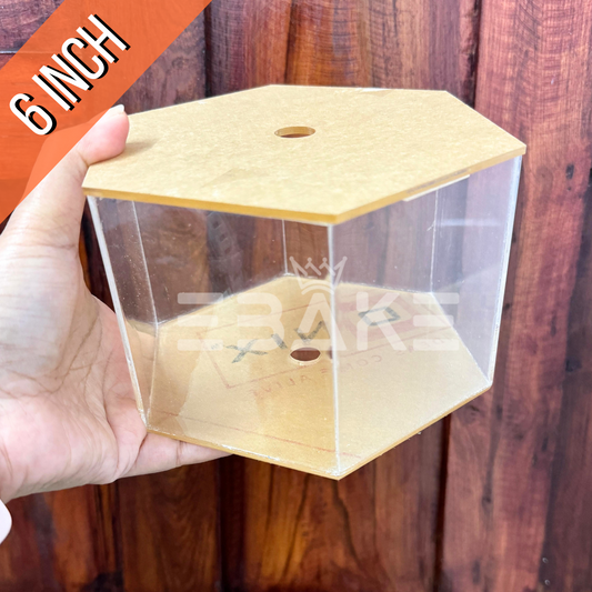 Hexagon Acrylic Cake Spacer - 6 Inch (Transparent Cake Separator)