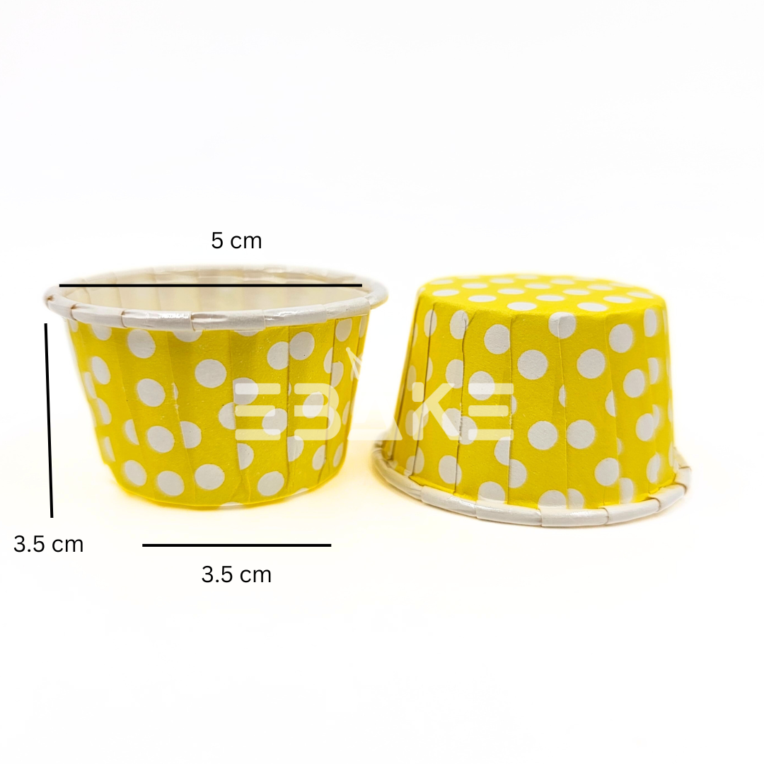 Mini Rolled Rim Muffin Cup / Cupcake Liners - Yellow A535 (Set of 50 pieces)