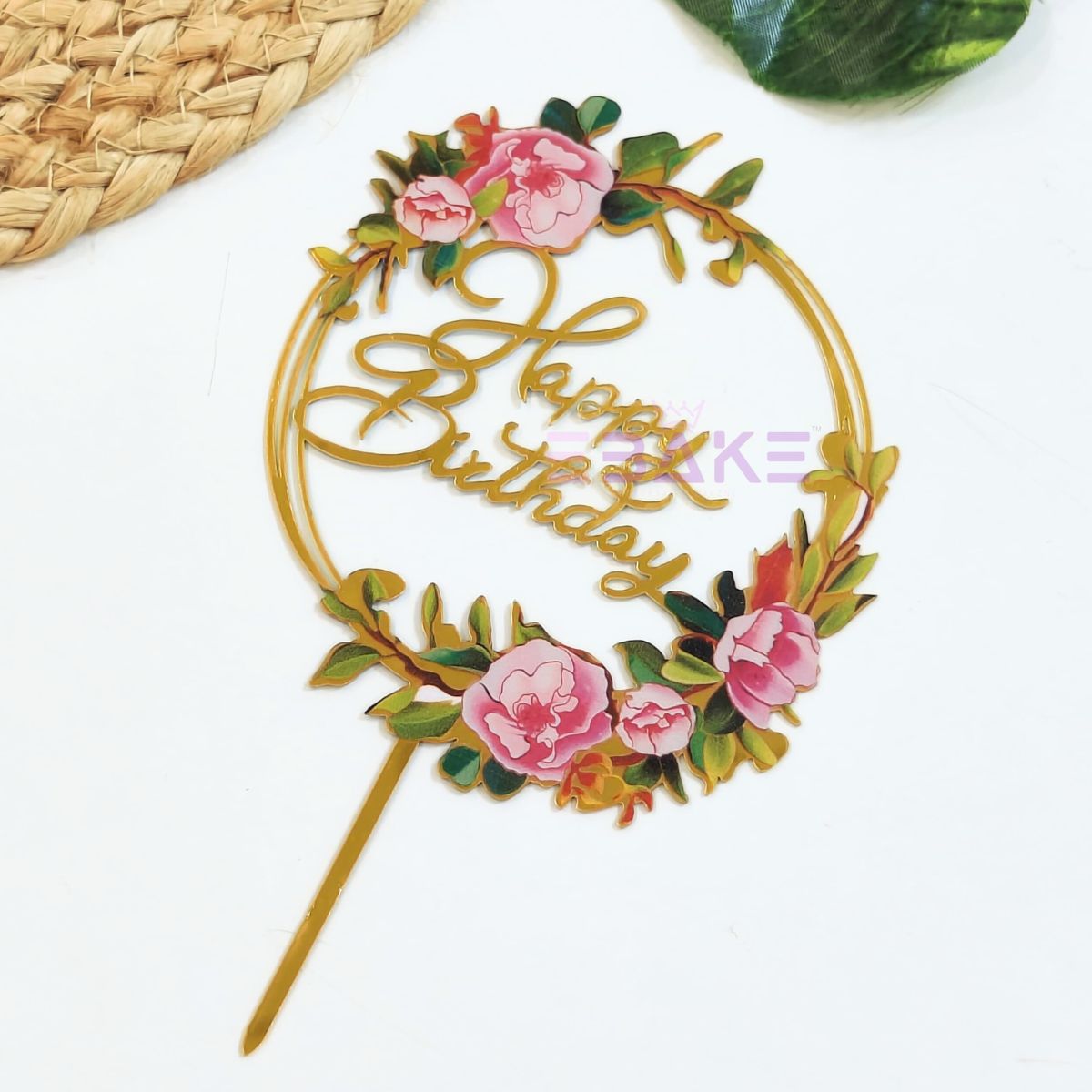 Happy Birthday Graphic Acrylic Cake Topper