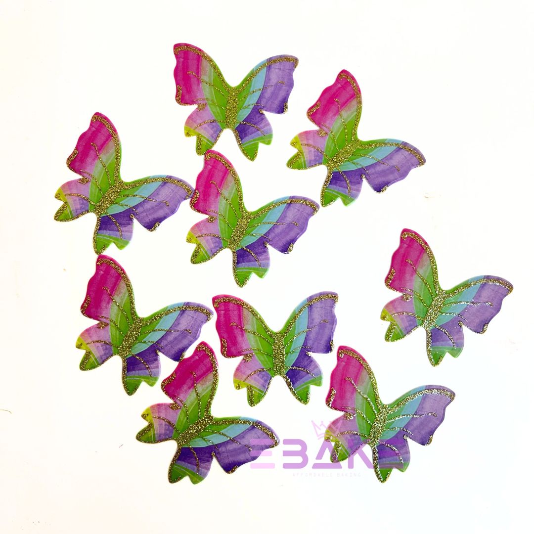Paper Butterflies With Gold Glitter Foldable (Set of 10 Pieces)