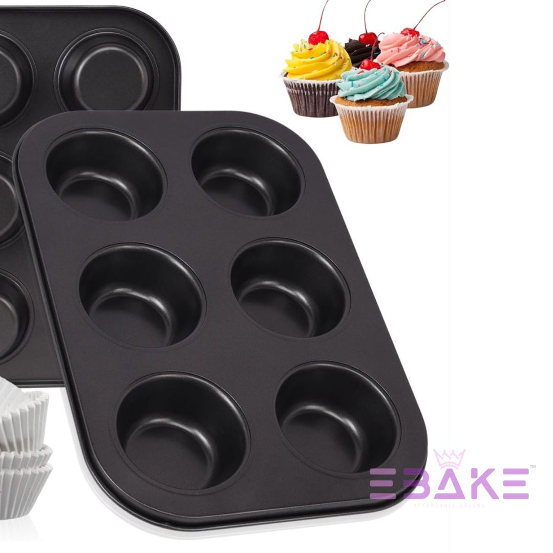 6 Cavity Non Stick Cupcake Mould / Muffin Tray