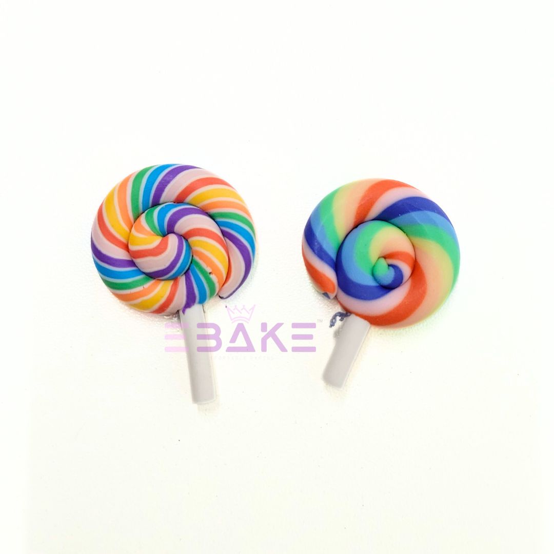 2 pcs Lollipop Cake Topper Non Edible - Small (Type 1) Assorted Colors